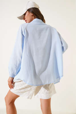 Basic Kimono Mavi - Thumbnail