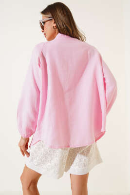 Basic Kimono Pembe - Thumbnail