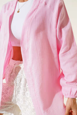 Basic Kimono Pembe - Thumbnail