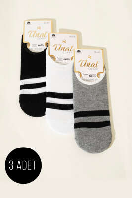 Pazarium - Karışık Desenli Bayan Babet Çorap Asorti 7