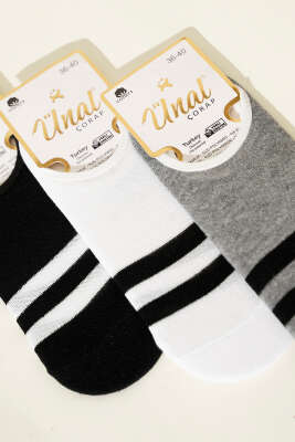 Karışık Desenli Bayan Babet Çorap Asorti 7 - Thumbnail