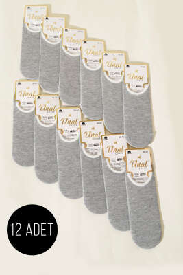 Pazarium - Bayan 12'li Babet Çorap Gri