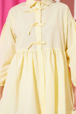 Brit Fiyonk Düğme Detaylı Gömlek Sarı - Thumbnail