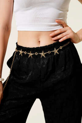 Pazarium - Deniz Yıldızlı Halkalı Zincir Kemer Gold