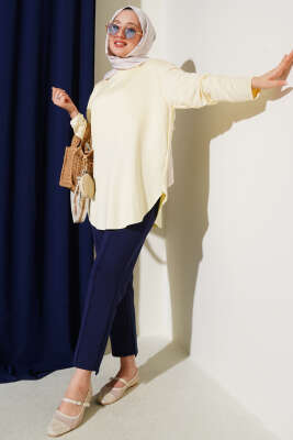 Basic Alt Dikişsiz Tunik Sarı - Thumbnail