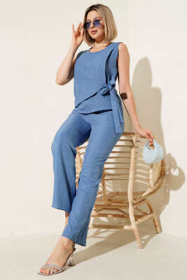 Pazarium - Yandan Bağlamalı İkili Takım Mavi