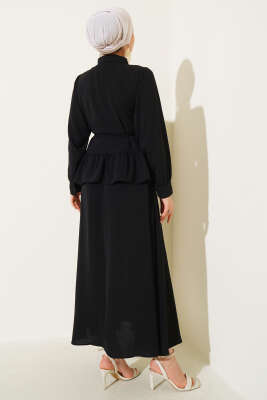 Ayrobin İp Bağcıklı Etekli İkili Takım Siyah - Thumbnail