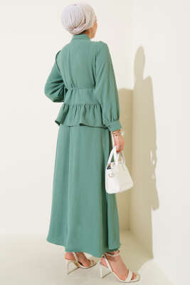 Ayrobin İp Bağcıklı Etekli İkili Takım Çağla Yeşili - Thumbnail