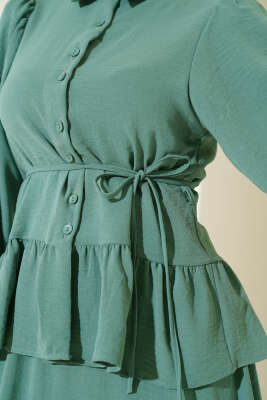 Ayrobin İp Bağcıklı Etekli İkili Takım Çağla Yeşili - Thumbnail