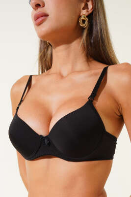 Pazarium - Micro Destekli Sütyen Siyah