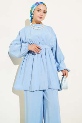 Tensel Beli Lastikli İkili Takım Mavi - Thumbnail