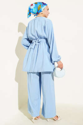 Tensel Beli Lastikli İkili Takım Mavi - Thumbnail