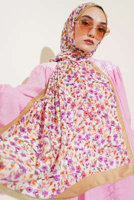 Pazarium - Çiçek Işıltısı Serisi Şal Yağ Yeşili