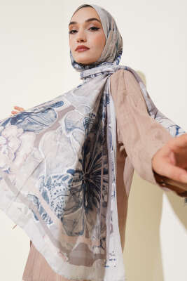 Pazarium - Şerit Geçişli Otantik Desenli Şal Taş