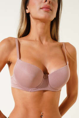 Pazarium - Desteksiz Şerit Sütyen Kahve