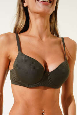 Pazarium - Desteksiz Şerit Sütyen Haki