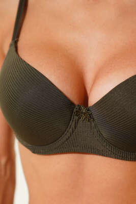 Desteksiz Şerit Sütyen Haki - Thumbnail