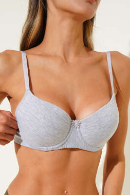 Desteksiz Mikro Sütyen Gri - Thumbnail