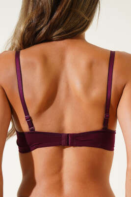 Desteksiz Mikro Sütyen Mürdüm - Thumbnail