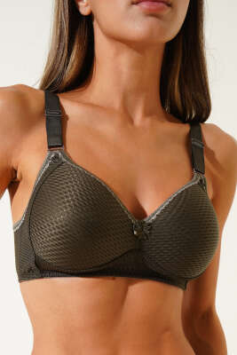 Pazarium - Jakarlı Desteksiz Sütyen Haki