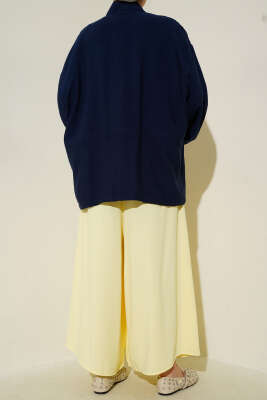 Beli Lastik Detaylı Salaş Pantolon Sarı - Thumbnail