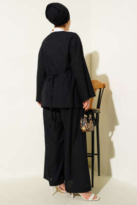 Salaş Kimono İkili Takım Siyah - Thumbnail