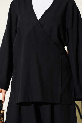 Salaş Kimono İkili Takım Siyah - Thumbnail