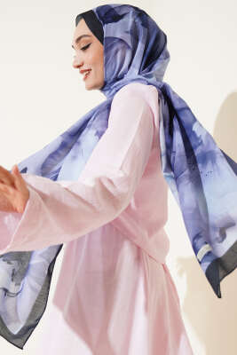 Pazarium - Begonella Serisi Şal Mavi