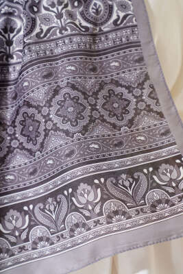 Paisley Rüyası Serisi Şal Gri - Thumbnail