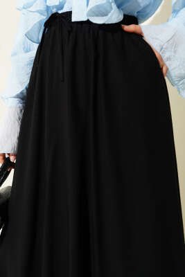 Yandan Cep Detaylı Kloş Etek Siyah - Thumbnail