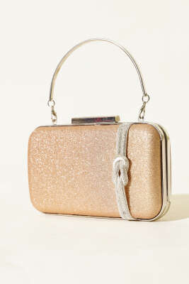 Pazarium - Düğüm Detaylı Abiye Çanta Bakır