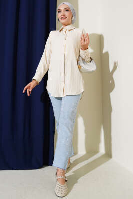 Ağaç Kabuğu Basic Gömlek Taş - Thumbnail