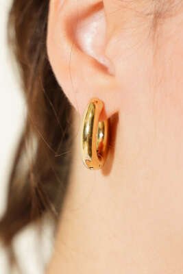 Büyük Halka Küpe Gold - Thumbnail