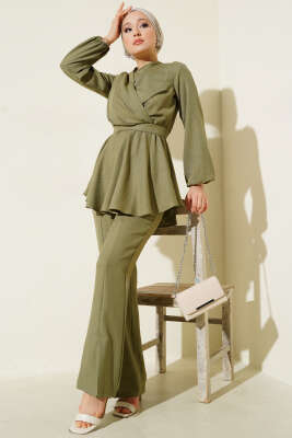 Pazarium - Önü Çapraz Kuşaklı İkili Takım Çağla Yeşili