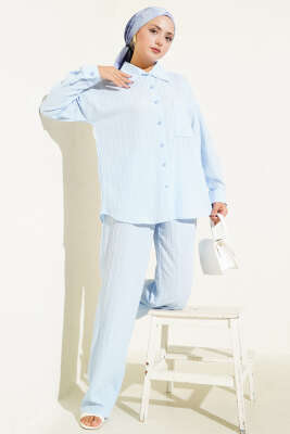 Pazarium - Tek Cepli Basic İkili Takım Mavi