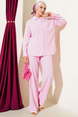 Pazarium - Tek Cepli Basic İkili Takım Pembe