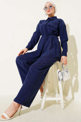 Pazarium - Tek Cepli Tensel İkili Takım Lacivert