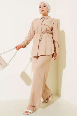 Pazarium - Tek Cepli Tensel İkili Takım Latte