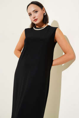 Kolsuz Sandy Uzun İçlik Siyah - Thumbnail