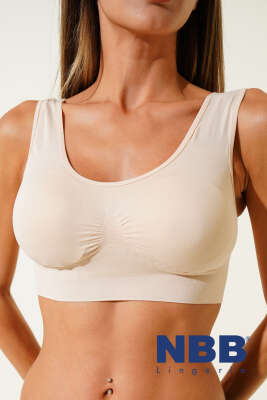 Pazarium - NBB Cup'lı Toparlayıcı Sporcu Sütyen Ten