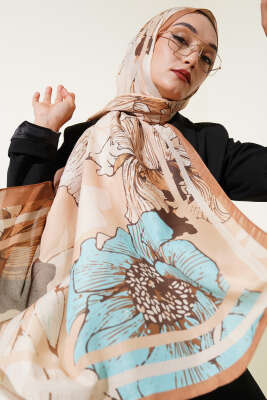 Pazarium - Shelia Desen Lina Şal Latte