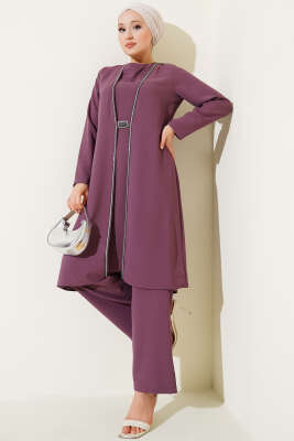 Pazarium - Taş Sıra Detaylı İkili Takım Gül Kurusu