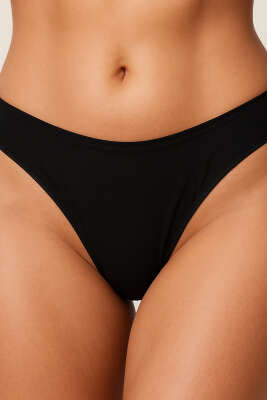 NBB Dikişsiz 3'lü String Külot Siyah Beyaz Ten - Thumbnail