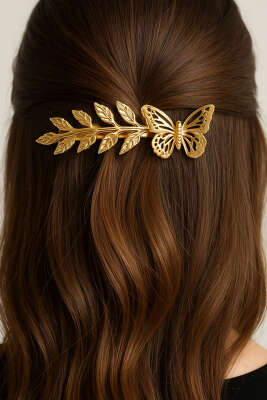 Pazarium - Kelebekli Taşlı Toka Gold