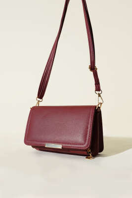 Pazarium - Cüzdan Detaylı Çanta Bordo