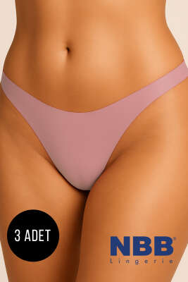 NBB 3'lü Lazer Kesim Tanga Siyah Vizon Ten - Thumbnail