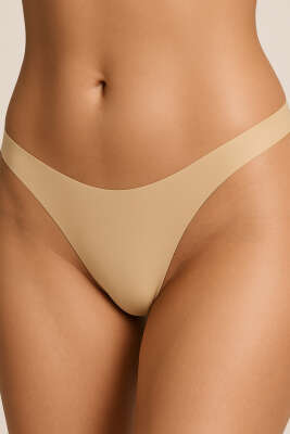 NBB 3'lü Lazer Kesim Tanga Ten Bordo Cappucino - Thumbnail