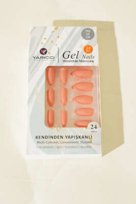 24'lü Kendinden Yapışkanlı Takma Tırnak Somon - Thumbnail