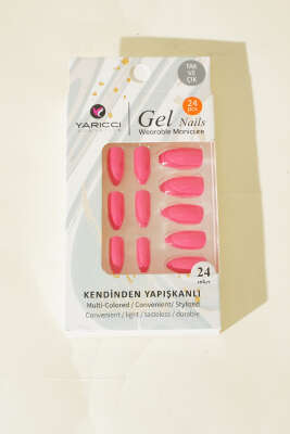 24'lü Kendinden Yapışkanlı Takma Tırnak Fuşya - Thumbnail