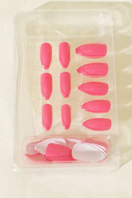 24'lü Kendinden Yapışkanlı Takma Tırnak Fuşya - Thumbnail